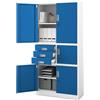 Jan Nowak Aktenschrank abschließbar Metall Büroschrank mit Tresor 3 Schubladen Stahl Schrank für Ordner Dokumente Büro Archiv Werkstatt mit Fachböden und Schloss 185 x 90 x 40 cm