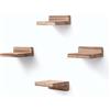 PHOENANCEE MITREL Piccoli Ripiani Galleggianti da Parete, Set di 4, Mensole Quadrate in Legno per Piccoli Oggetti, Mini Mensole da Appendere, 10,2 x 10,2 x 4 cm(Nero Carbonizzato)