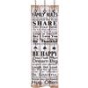 Sophrelle Appendiabiti da Parete con 6 Ganci Family Rules 120x40 cm Multicolore,245854