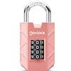 NOVLOCK Lucchetto a combinazione a 4 cifre - robusto e sicuro - arco in acciaio temprato da 7 mm - per armadietti, armadi, cancelli, recinzioni e capanni - 1 pezzo, rosa