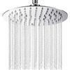 Yapwiki Soffione doccia a pioggia da 20 cm, autopulente, in acciaio inox 304, rotondo, con ugelli anticalcare e effetto specchio cromato lucido, per bagno (20 cm)