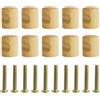 MERVYNGLYNNHUNTER 10 pomelli per mobili in legno, rotondi, in legno, 20 × 24 mm, con 10 viti abbinate, per camera da letto, soggiorno, cucina, scuola