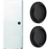 KLEHOPE 2 Pezzi Maniglia per Porta Scorrevole 68 mm - Maniglie Autoadesive in Acciaio Inossidabile 304, Maniglia Tonda Incassata per Porte Scorrevoli in Vetro, Armadi da Cucina - Nero Opaco