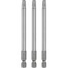 QUARKZMAN 3Pz T30 Punte Cacciaviti Torx 4 (100mm) L Set Precisione | Gambo Esagonale 1/4, Magnetiche, Senza Foro, Antimanomissione, a Stella a 6 Punte, in Acciaio S2, per Uso Industriale