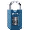 NOVLOCK Lucchetto a combinazione a 4 cifre - robusto e sicuro - arco in acciaio temprato da 7 mm - per armadietti, armadi, cancelli, recinzioni e capanni - 1 pezzo, blu