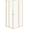 Beliani Box doccia quadrato in vetro temperato con porta singola, 90 x 90 x 190 cm, oro,
