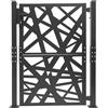 HIJNXG Cancello da giardino in metallo, 105 x 125 cm, con serratura, in acciaio, per giardino, terrazza, cancello da esterni, cancello in ferro, apertura e chiusura a 180° (nero)