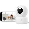 WOOX Telecamera WiFi Interno 2K 3MP, Videocamera Sorveglianza Interno Pan/Tilt, Visione Notturna a Colori, Rilevamento di Persone/Animali/Rumore, Tracciamento Automatico, Audio Bidirezionale, 2.4GHz