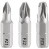 QUARKZMAN 3Pz Punte Avvitatore PZ1/PZ2/PZ3 25 mm/1 L | Inserti per Avvitatore Professionali, Gambo Esagonale 1/4, Magnetiche, a Croce, in Acciaio S2