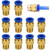 Vyksten 10 connettori pneumatici, 8 mm, 1/4 BSP PC8-02, giunto ad aria compressa, dritto, Push In Fitting, connettore rapido per sistemi ad aria compressa, compressore in PU, PA e PE, tubo pneumatico