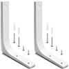 YYIGVMO 2 Pezzi 200x150 mm Staffe a L per Mensole, Supporto Reggi Mensola da Muro, Staffa Angolare Mensola con Viti, per Mensola Capannone, Libreria, Bianco