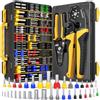 DxCRIMP Kit Pinza Crimpatrice Puntalini 0,25-25mm² 36 Misure e Spellafili | Pinza crimpatrice esagonale e terminali a bussola isolati per cablaggio automobilistico quadri elettrici PLC e domestico
