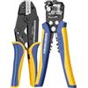 Haisstronica Set pinza crimpatrice con spelafili, spelafili automatico 0,25-6 mm² (AWG 24-10) e utensile a cricchetto per connettori termorestringenti 0,5-6 mm² (AWG 22-10)