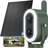 Xega 4G Telecamera con Scheda SIM Solare Magnetica Esterna senza Wi-Fi | 2K Telecamera di Sicurezza Senza Fili con 3W Pannello Solare 6000 mAh Batteria, PIR Rilevamento Sensore per Camper/Campeggio