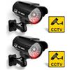 JOSTIVE 2 telecamere finte a energia solare, finte telecamere di sorveglianza con luce LED lampeggiante, telecamera di sicurezza CCTV, telecamera di sicurezza a energia solare, per giardino, apertura