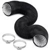 Voarge Tubo di scarico da 100 mm, 2,5 m, in PVC, tubo flessibile in alluminio con 2 fascette stringitubo in acciaio inox, per climatizzatori mobili, asciugatrici, ventilatori di scarico, cappe