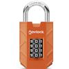 NOVLOCK Lucchetto a combinazione a 4 cifre - robusto e sicuro - arco in acciaio temprato da 7 mm - per armadietti, armadi, cancelli, recinzioni e capanni - 1 pezzo, arancione