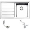 Fhuller Lavello Fhuller - LNP861ILBC Acciaio 10/10 Spazzolato 86 X 50 1 Vasca DESTRA e Gocciolatoio SINISTRO