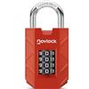 NOVLOCK Lucchetto a combinazione a 4 cifre - robusto e sicuro - arco in acciaio temprato da 7 mm - per armadietti, armadi, cancelli, recinzioni e capanni - 1 pezzo, rosso