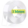 Keogh 3 Metri Nastro Biadesivo Extra Forte, Sottile Nano Tape Trasparente Lavabile, Rimovibile Non Lascia Tracce, Nastro Adesivo Riutilizzabile Antiscivolo per Muro, Cucina, Auto o Ufficio