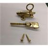 Biennebi Cricchetto per finestre mm.60x45x45 ad apertura vasistas in finitura ottone lucido,completo di Incontro regolabile per cricchetto da mm 35,viti ottonate per un corretto fissaggio comprese