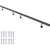 V2Aox Corrimano per scale in acciaio inox, antracite, diametro: 4,2 cm, antiruggine e resistente alle intemperie, incluso materiale di montaggio, supporto, lunghezza: 200 cm