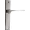domino CANTORO M9 - Maniglia per porta con placca lunga, per porta della stanza, dell'ufficio, della cantina e della porta interna, a forma di L, in alluminio e nichel