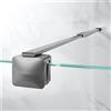 OsmanthBD Barra telescopica di supporto da parete per box doccia in acciaio inox, regolabile 66,7-121,5 cm (dal muro al bordo interno del vetro), per vetri 6-10 mm, canna di fucile spazzolato