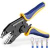 Haisstronica pinza crimpatrice per capicorda non isolati 0,5-10 mm² (AWG 22-8), pinza per capicorda ad anello non isolati, connettori elettrici, capicorda a crimpare, pinza a cricchetto