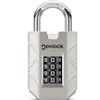 NOVLOCK Lucchetto a combinazione a 4 cifre - robusto e sicuro - arco in acciaio temprato da 7 mm - per armadietti, armadi, cancelli, recinzioni e capanni - 1 pezzo, argento