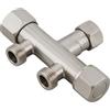 Balneo Valvola Angolare 3 vie INOX - Collegamento per Rubinetto 1/2 x 1/2 x 1/2, Rubinetto ad Angolo inox AISI 304, Valvola ad angolo di distribuzione antiruggine, design moderno per bagno e cucina