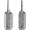 QUARKZMAN 2Pz T6 Punte per Cacciavite Torx 1/4 Gambo Esagonale 25mm/1 L | Stella Magnetica Inserti per Avvitatore Professionali, Testa a 6 Punte, Punta per Cacciavite in Acciaio S2