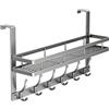 Generic Over The Door Hanger - With Basket And Hooks Carbon Steel Rack - Door Rack | For Clothes Bag Key Robe Coat Towel Bathroom Bedroom