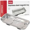 AMIO Vaschetta Magnetica Rettangolare in Acciaio Inossidabile 150x65x27mm per Officina