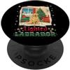 Classic Christmas Vintage Xmas Nostalgic Labrador Retriever Lab String Lights Albero di Natale Retro PopSockets PopGrip Adesivo