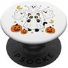 Cute Sheet Ghost Black Cat Halloween The Ghost's Meow Spooky Sheet Felines PopSockets PopGrip Adesivo