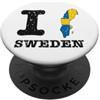 Shape of Home Co I Love (Heart) Svezia Mappa Bandiera Sagoma PopSockets PopGrip Adesivo