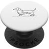One Line Dachshund Dog Love Studio Men W Bassotto Love - Design minimalista One-Line per amanti dei cani PopSockets PopGrip Adesivo