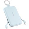 RORRY CharmGo - Power Bank da 10000 mAh, PD 30 W, ricarica rapida, caricabatterie portatile con cavi integrati e portachiavi, batteria esterna portatile per iPhone 17/16/15, blu