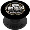 Sleepy Morning Coffee Mood Umorismo sulla privacy del caffè del mattino per adulti stanchi PopSockets PopGrip Adesivo