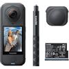 insta360 X4 Air Starter Bundle - Action Camera 8K 360° con obiettivi sostituibili, include bastone per selfie, copriobiettivo e batteria aggiuntiva (2 pezzi)