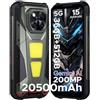 DOOGEE V Max Play Rugged Smartphone 5G, 20500 mAh Android 15, 36GB+512GB, 6.78'' FHD+ IPS 120Hz+ 200MP, Funzione proiettore/Widevine L1/Fingerprint ID/Face Unlock/NFC- Grigio
