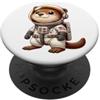 Otter Space Cartoon Adventure Carino Astronauta Lontra in uniforme spaziale PopSockets PopGrip Adesivo