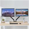 Farini Supporto per monitor per PC, per 2 monitor da 10 a 32 pollici, doppio braccio regolabile a molla per monitor da scrivania, supporto girevole VESA con morsetto a C, base di montaggio per schermi