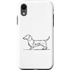 One Line Dachshund Dog Love Studio Men W Custodia per iPhone XR Bassotto Love - Design minimalista One-Line per amanti dei cani