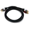 Monoprice - Cavo audio di alta qualità a due canali, 0,9 m, nero, 2 connettori RCA a 2 connettori RCA maschio-maschio, 22 AWG
