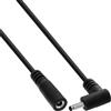 InLine Prolunga DC spina angolare 3,5 x 1,35 mm, nero, 1 m | Spina ad angolo, presa dritta, AWG 18, guaina in PVC, per connessioni 12-24 V DC