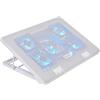 Mars Gaming MNBC2 Base Raffreddamento e Supporto per Portatili Fino a 17.3 | Illuminazione LED Blu, 5x Ventilatori UA5, Regolabile 6 Posizioni, Struttura Acciaio, Griglia Alluminio, 2x USB 2.0, Bianco