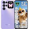 OUKITEL C68 Plus Smartphone 2026, 16GB+128GB/1TB Telefono Cellulare, Viola | 7.2 HD+ 120Hz&1.81 Display Telefoni, 6000mAh Cellulari e Smartphone 4G, 64MP+8MP Smartphone Gaming, NFC/Dual SIM/Face ID