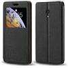 Shantime Custodia in pelle con finestra per Nokia 235 4G 2nd 2026 - Nero | 2.8 Elegante cover magnetica invisibile con finestra trasparente, fessura per carte e supporto
